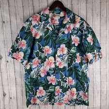 Vintage Hilo Hattie Hawaiian Shirt Men's Large Floral Made In Hawaii USA   picture