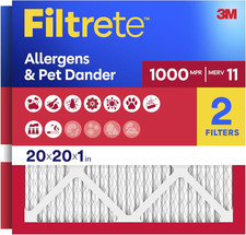20X20X1 Air Filter, MERV 11, MPR 1000, 2 HVAC Filters picture
