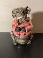 19th Century Victorian Majolica Elephant Figural Tobacco Lidded Jar/Humidor picture