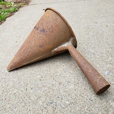 Antique Handmade Funnel Leaded Soldered Seam Old Rustic Primitive Farm Implement picture