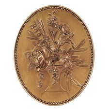 SIKOO Vintage Wall Sculptures Gold Flower Wall Art Hand Painted Ornate Wall Hang picture