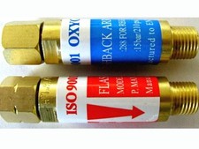 Acetylene or Propane & Oxygen FLASHBACK ARRESTORS Reg End Torch Welding ISO Cert picture