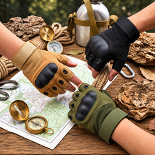 Tactical Fingerless Gloves for Men & Military Combat Shooting Half-Finger Gloves picture