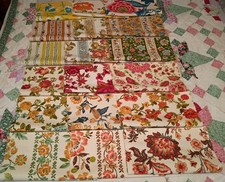 Vintage Waverly Fabric Sample Swatch Lot 18 Pieces 60s 70s MCM Pattern Craft Lot picture