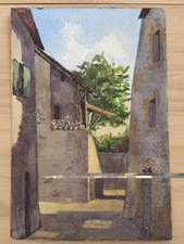 French Antique Watercolor Painting Original picture