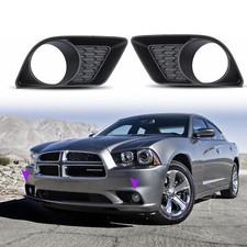 PAIR For 2011 2012-2014 Dodge Charger Fog Light Black Bezels Cover Replacement picture
