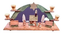 Vintage German Wooden Candle Arch Schwibbogen Erzgebirge Christmas Village 10” picture