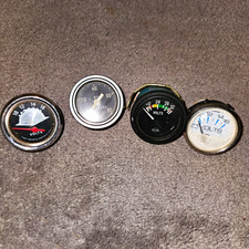 Lot Of 4 Vintage Guages Voltage And Oil Pressure picture