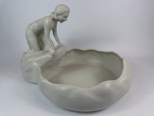 Vintage Lady of the Pond Bird Bath/Planter Van Briggle USA picture