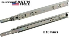 10 Pair- Full Extension 100 lb capacity Ball Bearing Drawer Slide 10