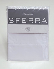 Sferra Gino King Pillowcase Pair White Cotton Percale picture