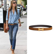 Hermes 32mm Brown & Black Reversible H Belt w/ Gold Buckle and Box 95 EU 38 US picture
