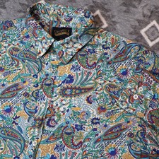 Cremieux Premium Denim Mens XL Paisley Button Down Shirt Multi Color Cotton picture