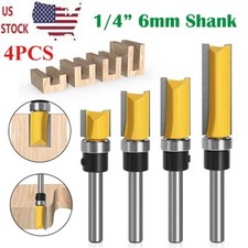 4Pcs 1/4'' Shank Top Bearing Flush Trim Carbide Router Bit Set Milling Cutter US picture