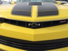 For 2014-2015 Chevy Camaro Front & Rear Emblem Insert Decal Gloss Black picture