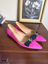 Gucci Bee Pink Suede Flats | Size 7.5 picture