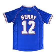 Thierry Henry France 1998 World Cup Home Jersey Retro Shirt - Mens Sizes - New picture