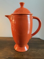 Vintage Fiestaware Coffee Pot W/ Lid in Original Red Fiesta READ picture