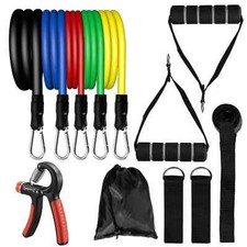 12 PCS Resistance Band Set Yoga Pilates Abs Exercise Fitness Tube Workout Bands picture