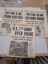 3 VTG WWII Mar. 26, 27 & Apr. 27, 1945 The Daily News NEWSPAPERS- PATTON'S 3rd picture