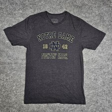 Notre Dame Fightin' Irish 1842 Men's L Gray Graphic T Shirt Cotton Blend picture