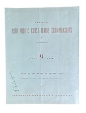 Vintage 1938 Pacific Coast Tennis Championships Program Bobby Riggs Early w Auto picture