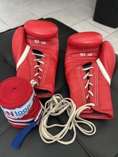 Winning Boxing Gloves Pro Lace up 10oz  RED Frm Japan Authentic FREE LACE N LOOP picture