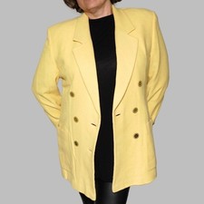 Vintage Karl Lagerfeld Angora Wool Coat L 12 14 Pale Yellow 80s Designer picture