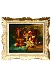 Paul Charles Ragueneau (1913-1986) Signed Oil Painting Still Life Peaches picture