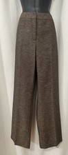 Lafayette 148 Women's Brown Shimmer Dress Pants Size 6 Wool Blend picture