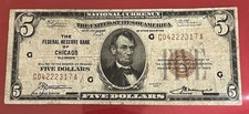 1929 $5 Fed Reserve Note Fancy Serial Semi-Scattered Ladder 3 of a Kind picture