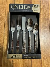 Oneida  18/8 Stainless Steel 20pc. Flatware Set Service For 4  picture