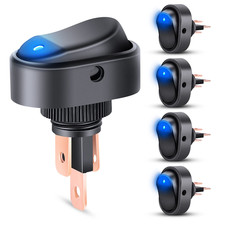 5PCS 12V 30A Blue LED Rocker Switch 3Pin SPST Oval 12Mm Hole picture