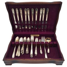 Vintage Holmes & Edwards Silver Plate Flatware Set 78 Pieces Youth Pattern picture