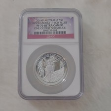 2014-P Australia $1 Kookaburra High Relief Early Releases PF70 UC 1'st of 500  picture