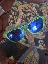 Oakley Frogskins Custom Shop Sunglasses Neon Green / Black + OEM Soft Bag picture