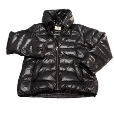 AIGLE Sofileta Womens High Collar Hooded Black Puffer Jacket Size 38 picture