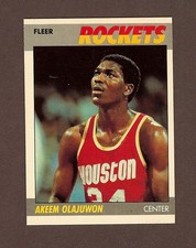1987 Fleer Basketball Akeem Olajuwon #80 Center NBA HOF Houston Rockets MVP picture