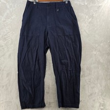 Porter James Sports Fatigue Pants Mens Medium Navy Blue Drawstring Trousers picture