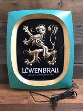 VTG 1976 LOWENBRAU BEER Light Special & Dark Special Beer Plastic Sign - Working picture