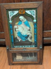 Antique Catholic Last Rites Shadow Box - The Pieta Virgin Mary and Jesus 1895 picture