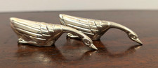 Vintage Pair Swan Knife Rests Silver Tone Bird Figural Tableware Unmarked 3