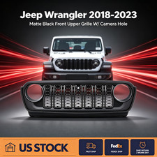 For Jeep Wrangler JL/JT 18-23 Matte Black Front Grille W/ Camera Hole  US STOCK picture