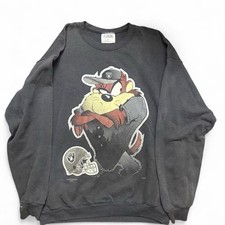 1997 Vintage Oakland Raiders x Taz CrewneckSize XL picture