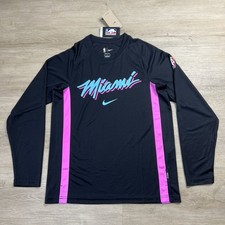 Miami Heat NBA Nike Dri Fit City Edition L/S Performance Shirt Mens Medium NWT picture