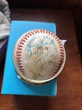 Autographed Baseball From 1987 Sixth Annual Old Timers Classic. W/ Hank Arron + picture