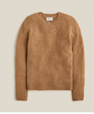 J. CREW Men's Brushed Wool Crewneck Sweater Heather Camel - $178 - NWT picture