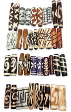Buffalo Bone Beads, Assorted, 40 Pcs, 20 Pairs, 1
