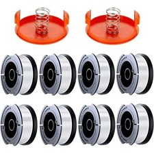 Black & Decker Replacement 10 Piece String Trimmer Spools & Cap AF-100 .065 picture
