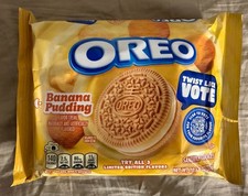 NEW OREO LIMITED EDITION BANANA PUDDING FLAVOR CREAM SANDWICH COOKIES 10.68 OZ picture